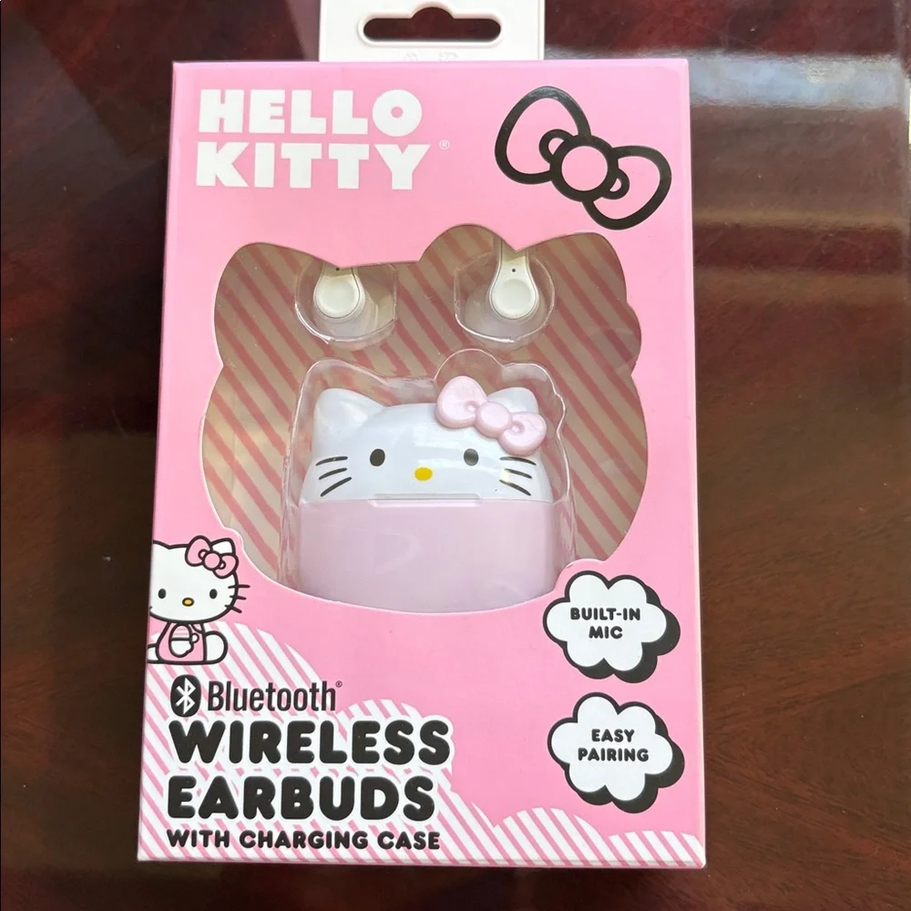 Hello Kitty Pink Bluetooth Headphones and Earbuds